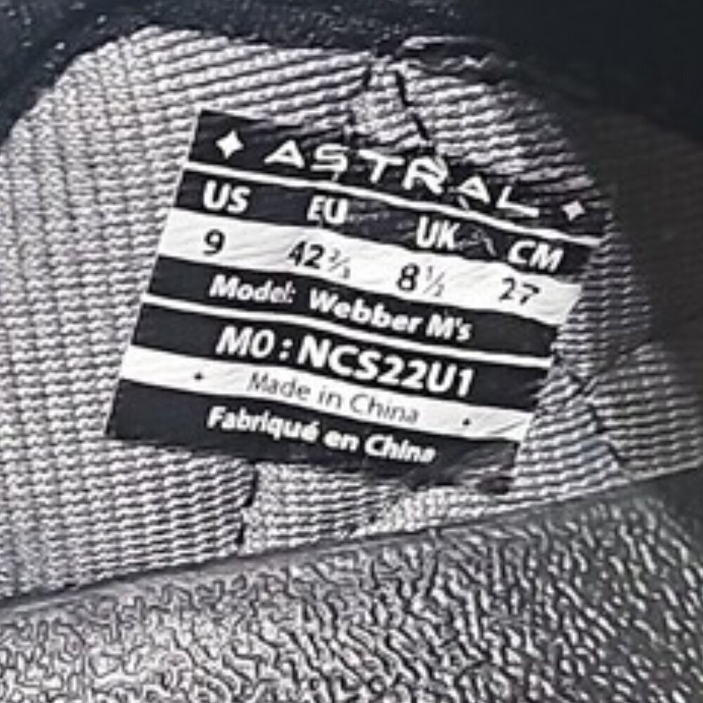Astral Black Webber Sandals Size 9 New - Picture 7 of 13
